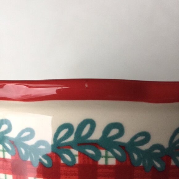 The Pioneer Woman Pie Plate Baking Dish Stoneware Christmas Floral Flower Red - Picture 10 of 11